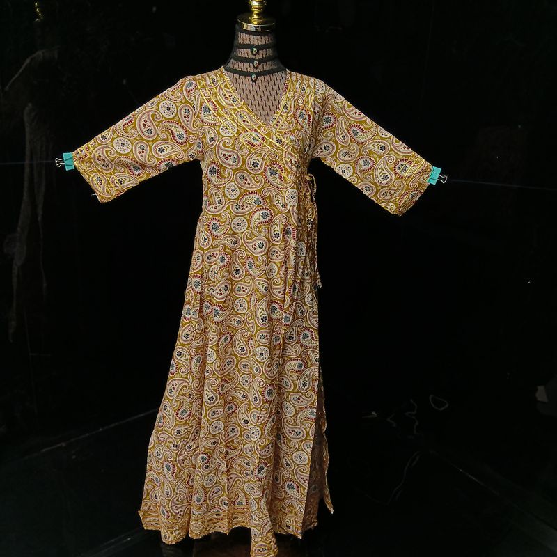 2XL-3XL Priam Printed Cotton Dress 57" Long Jalabiya