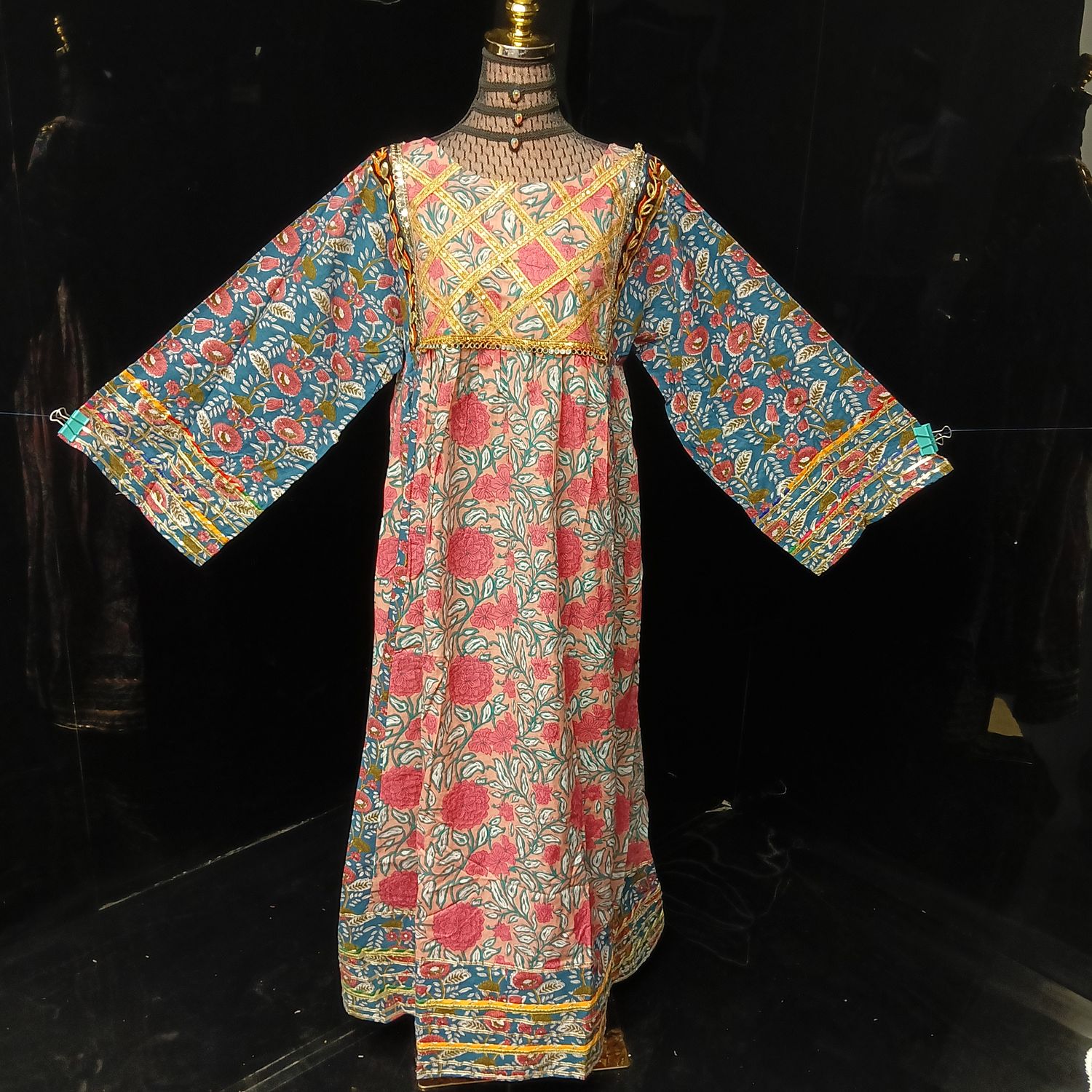 XS/S Banjara Printed Cotton Dress 54" Long Jalabiya