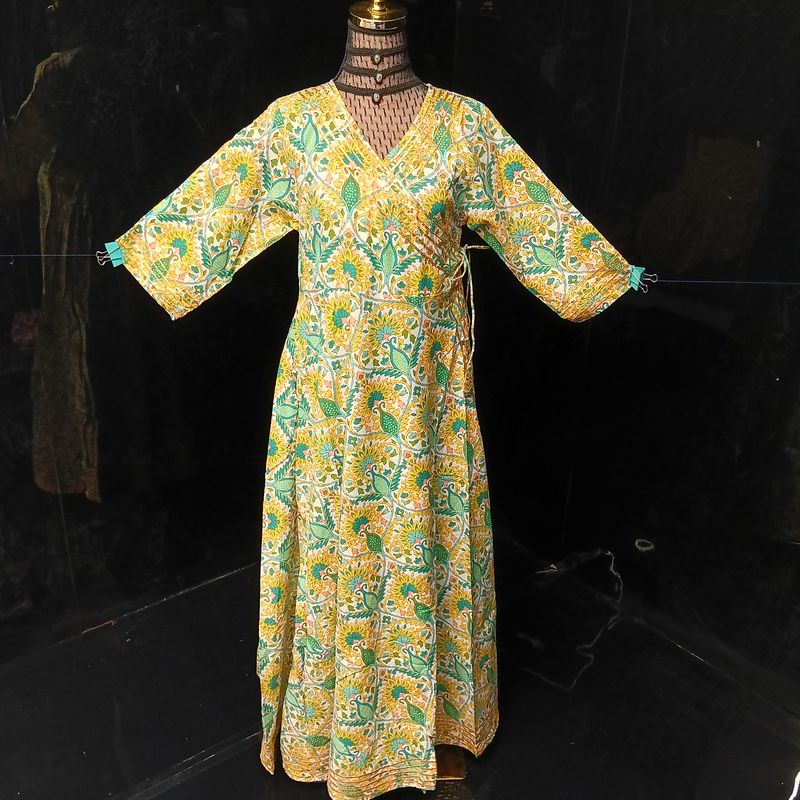 S/M Priam Printed Cotton Dress 57" Long Jalabiya
