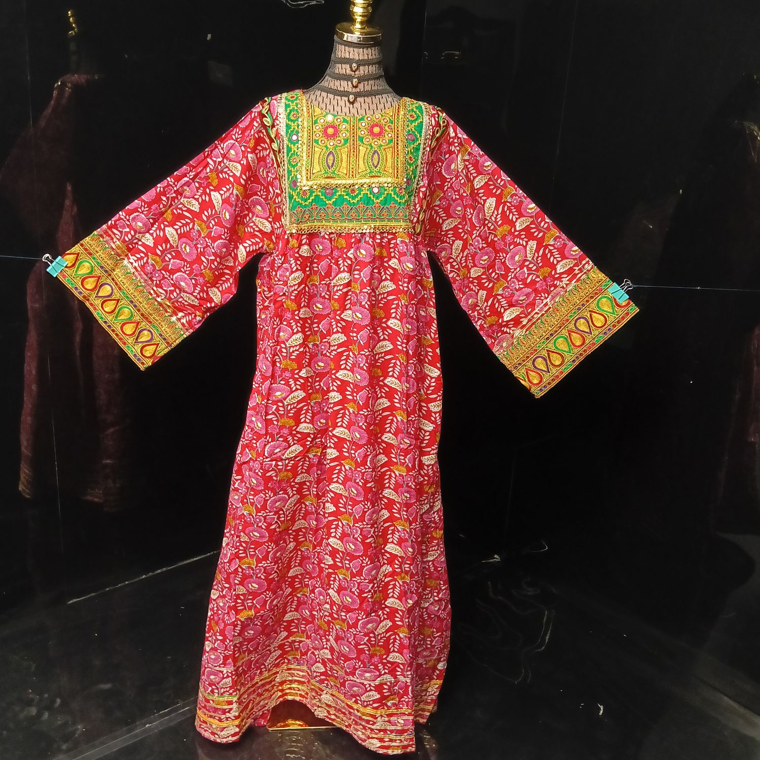 2XL-3XL Banjara Printed Cotton Dress 57" Long Jalabiya