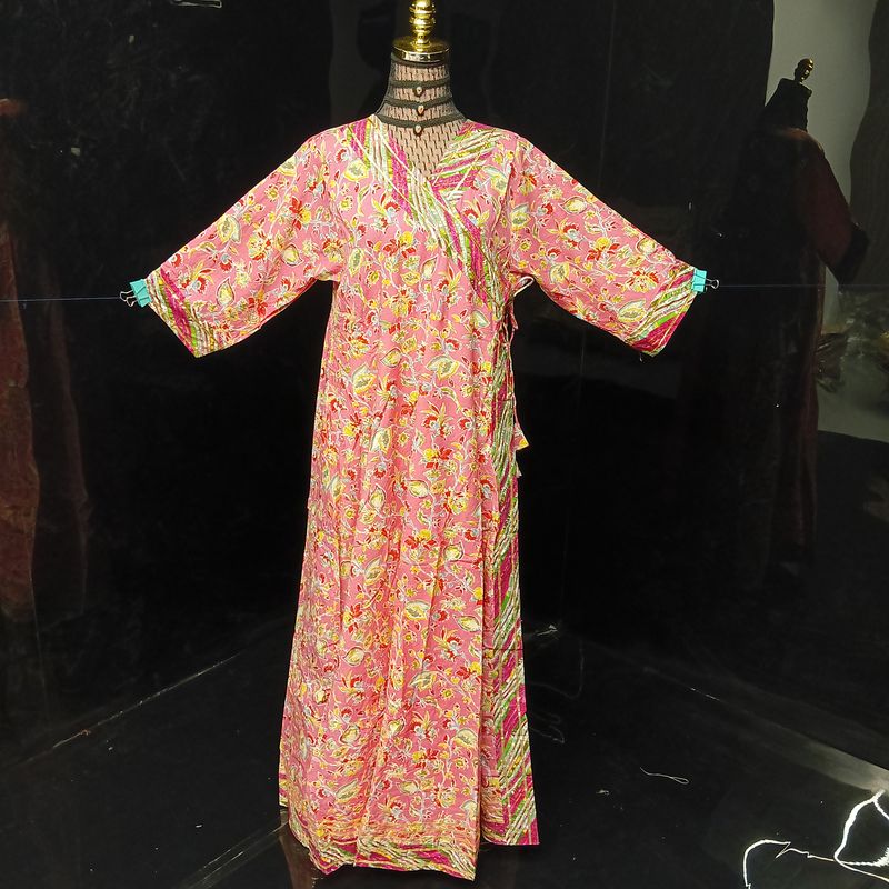 L-XL Priam Printed Cotton Dress 57" Long Jalabiya