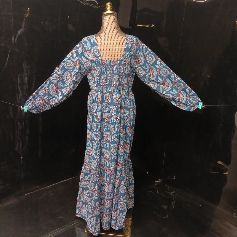 2XL-3XL Misba Printed Cotton Dress 57" Long Jalabiya