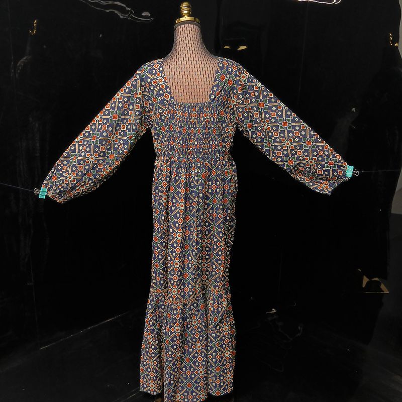 L-XL Misba Printed Dress 57" Long Jalabiya