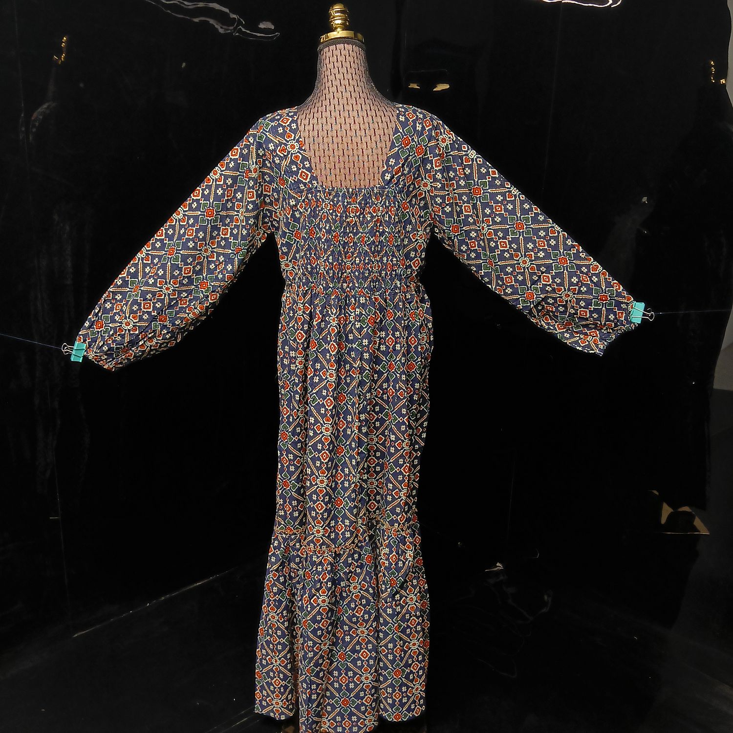 2XL-3XL Misba Printed Cotton Dress 57" Long Jalabiya