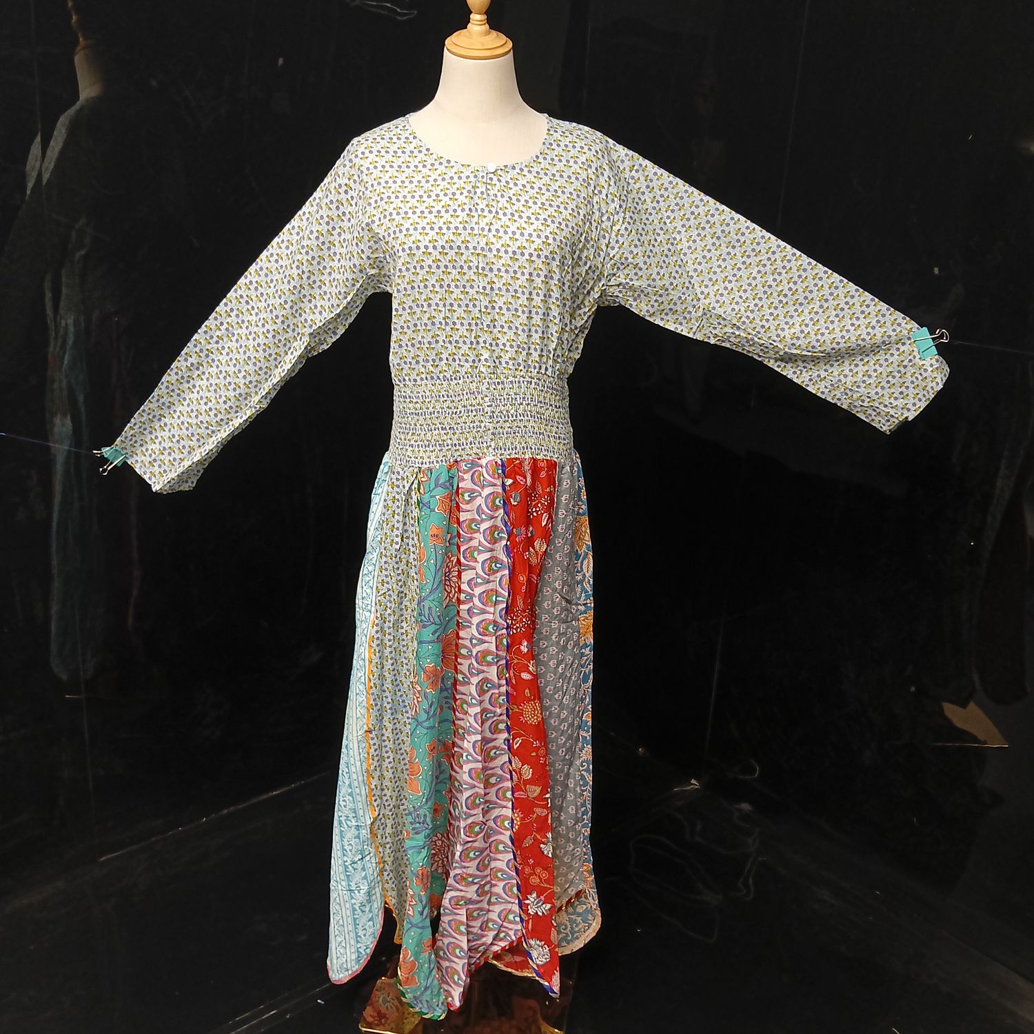 L/XL Zayna Printed Cotton Dress 56" Long Jalabiya