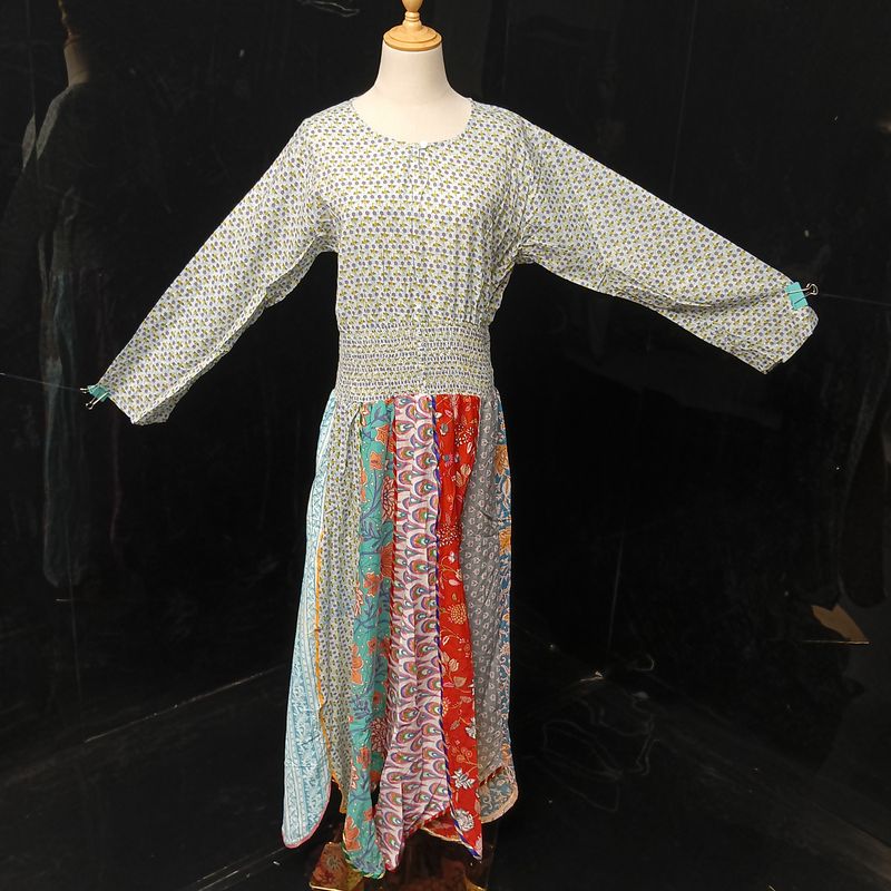 L/XL Zayna Printed Cotton Dress 56" Long Jalabiya