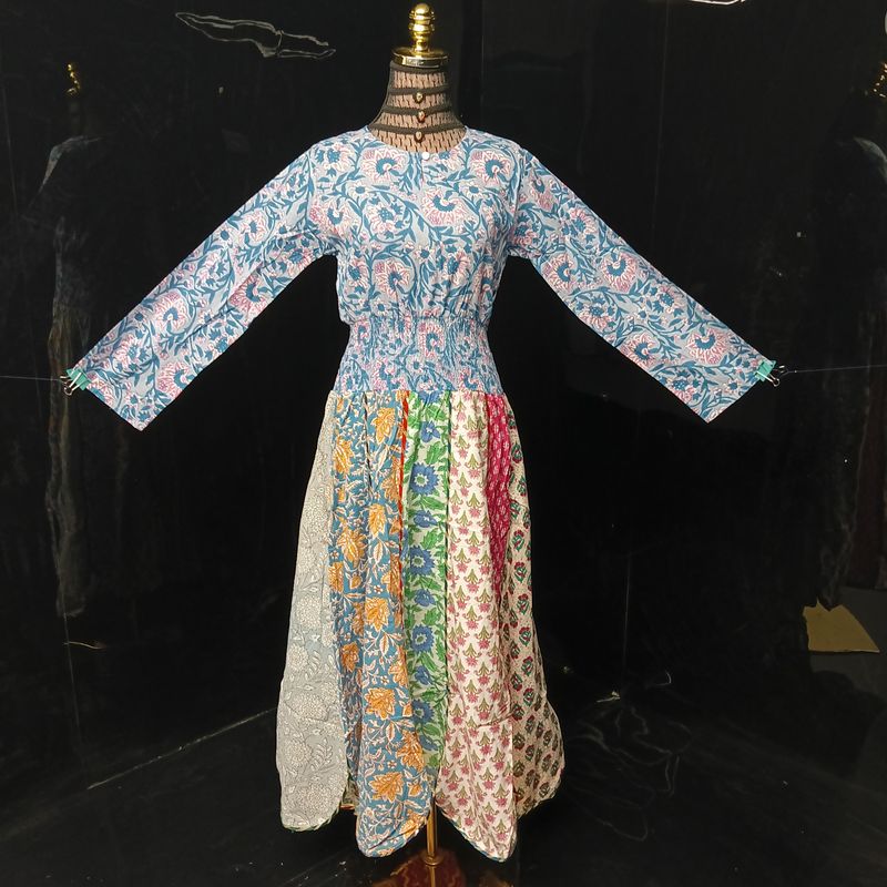 XS/S Zayna Printed Cotton Dress 54" Long Jalabiya