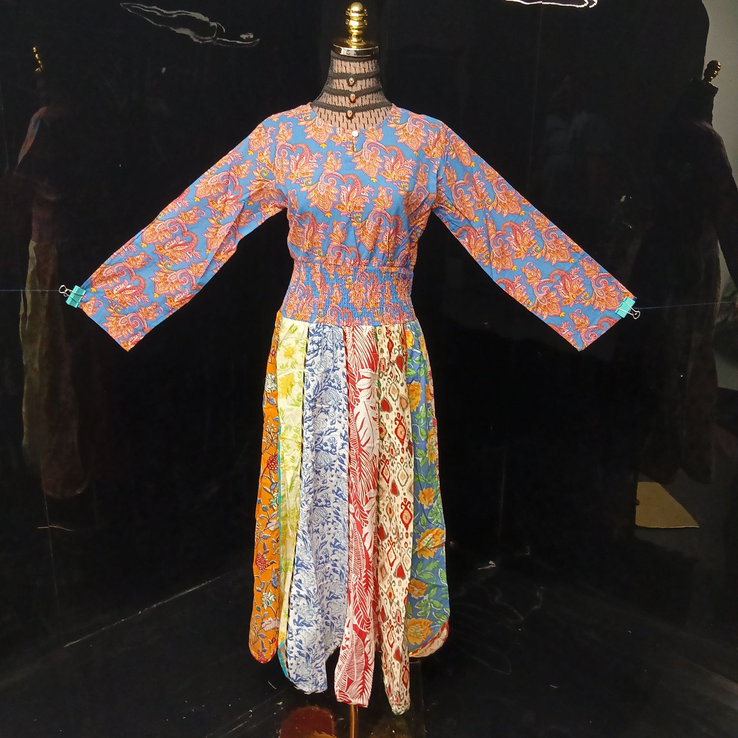 XS/S Zayna Printed Cotton Dress 54" Long Jalabiya