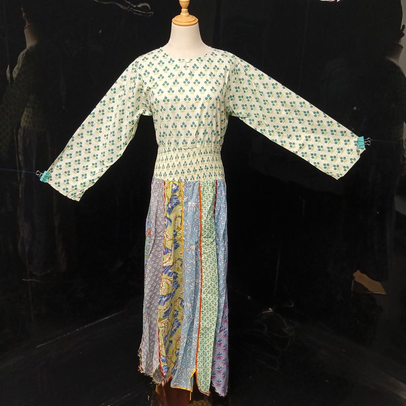 S-M Zayna Printed Cotton Dress 56" Long Jalabiya