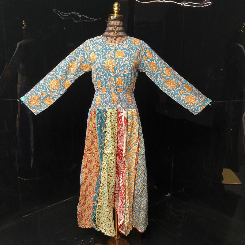 XS/S Zayna Printed Cotton Dress 54" Long Jalabiya