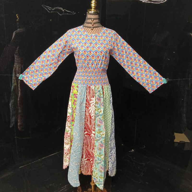 XS/S Zayna Printed Cotton Dress 54" Long Jalabiya