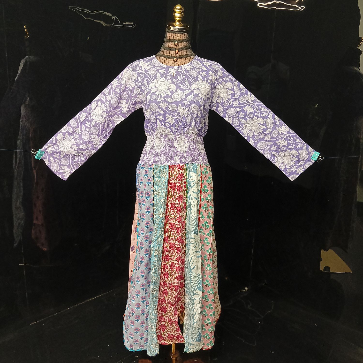 XS/S Zayna Printed Cotton Dress 54" Long Jalabiya