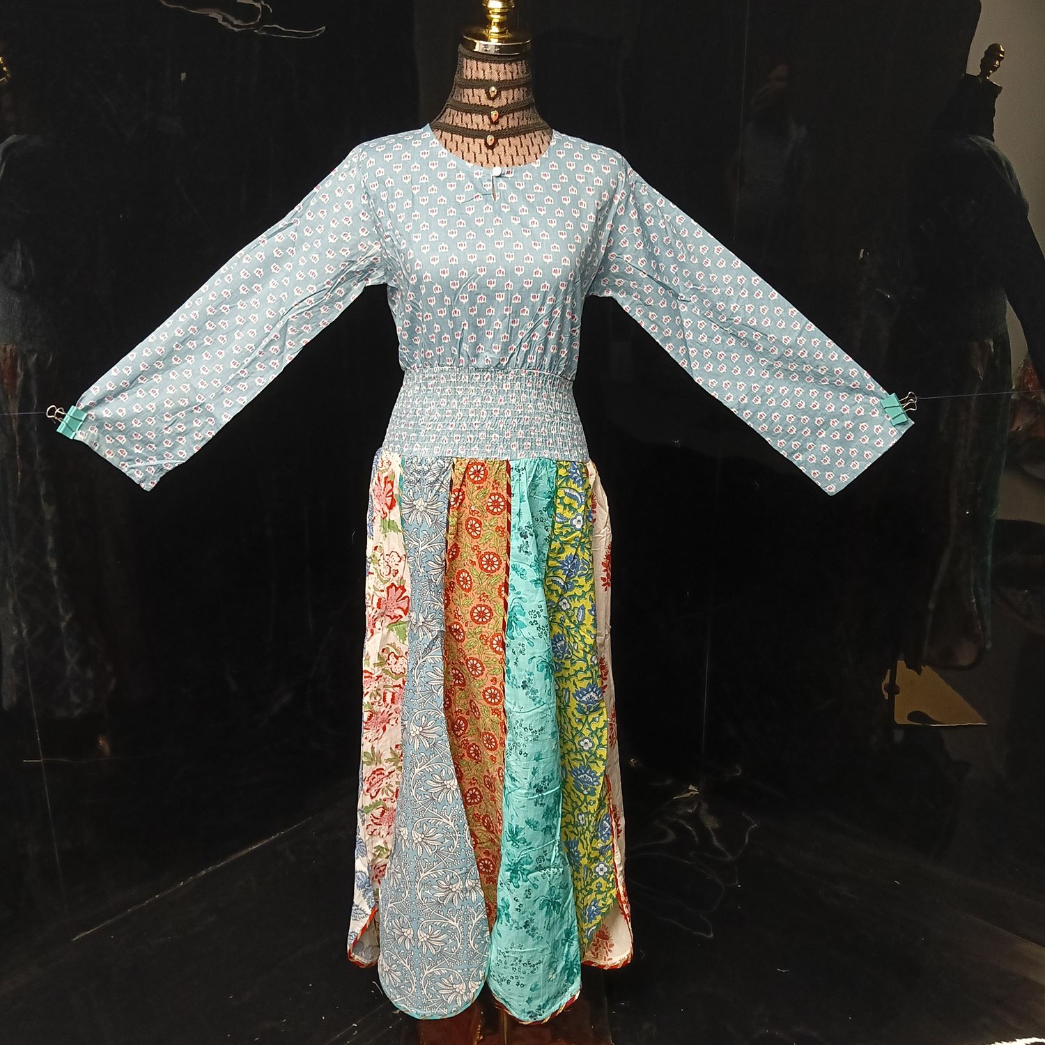 XS/S Zayna Printed Cotton Dress 54" Long Jalabiya