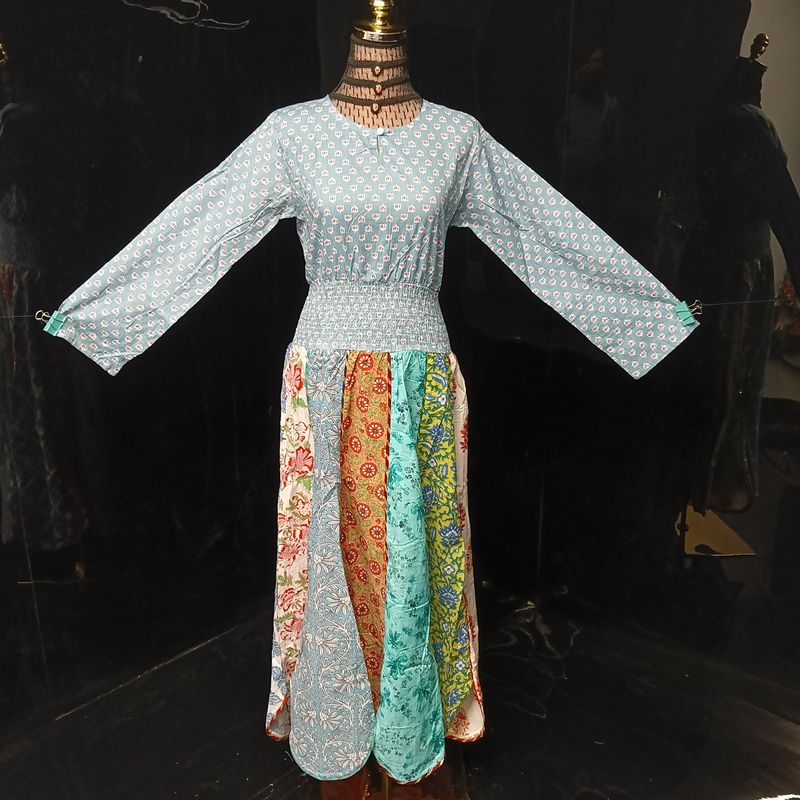 XS/S Zayna Printed Cotton Dress 54" Long Jalabiya