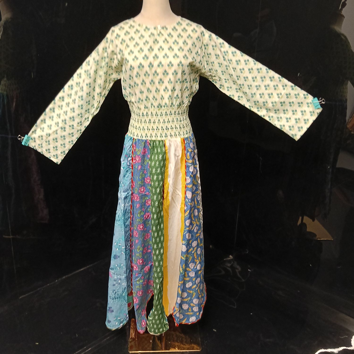 S-M Zayna Printed Cotton Dress 56" Long Jalabiya