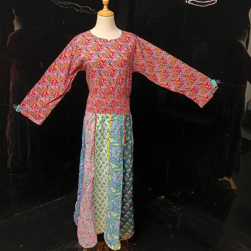 S-M Zayna Printed Cotton Dress 56" Long Jalabiya