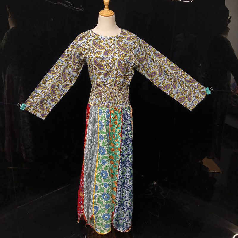 S-M Zayna Printed Cotton Dress 56" Long Jalabiya