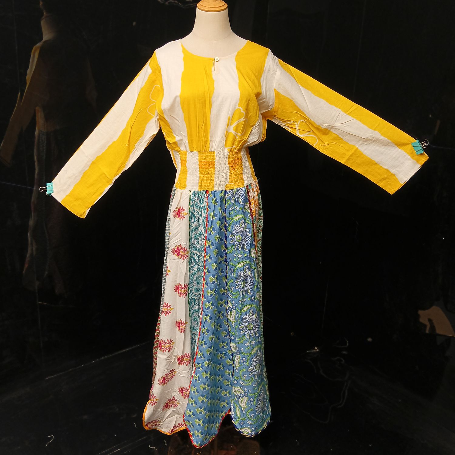 L/XL Zayna Printed Cotton Dress 56" Long Jalabiya