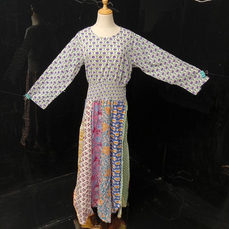 L/XL Zayna Printed Cotton Dress 56" Long Jalabiya