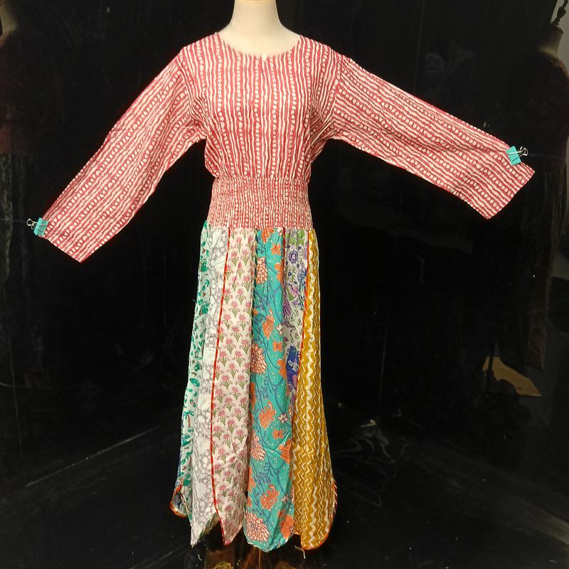 L/XL Zayna Printed Cotton Dress 56" Long Jalabiya