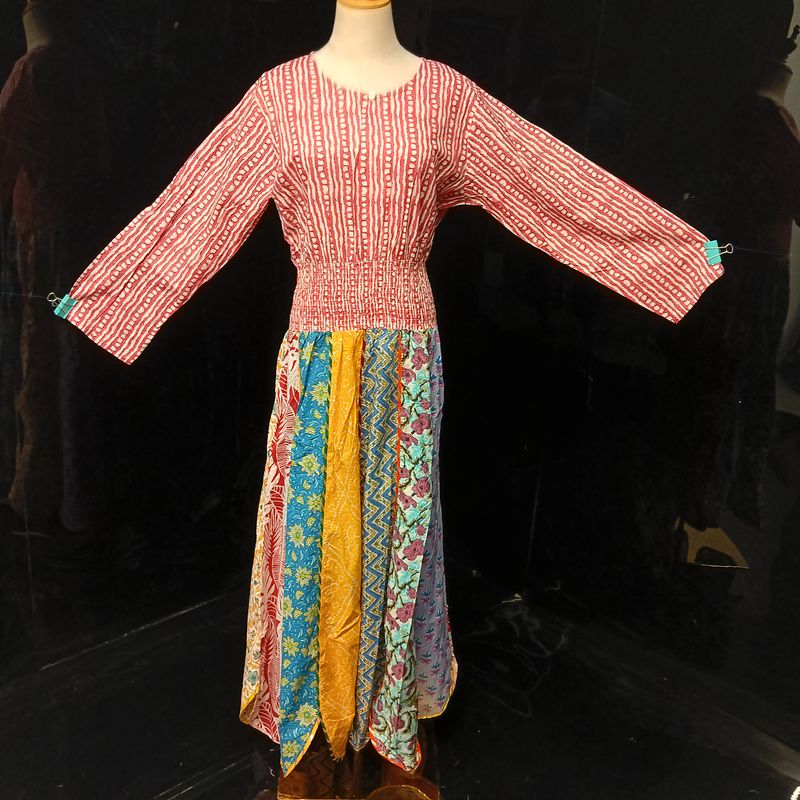 L/XL Zayna Printed Cotton Dress 56" Long Jalabiya