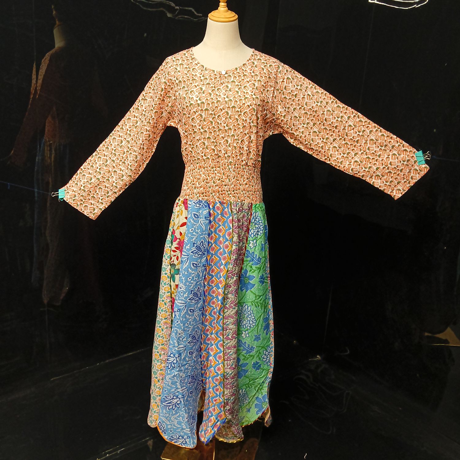 L/XL Zayna Printed Cotton Dress 56" Long Jalabiya