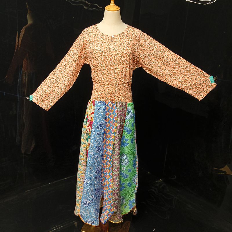 L/XL Zayna Printed Cotton Dress 56" Long Jalabiya