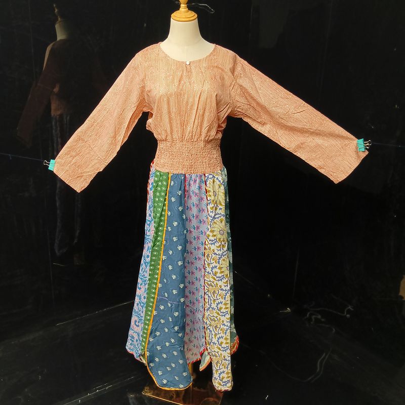 L/XL Zayna Printed Cotton Dress 56" Long Jalabiya