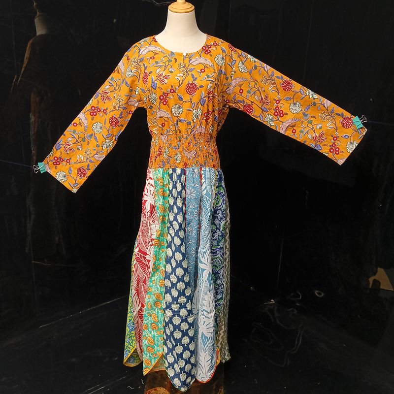 L/XL Zayna Printed Cotton Dress 56" Long Jalabiya