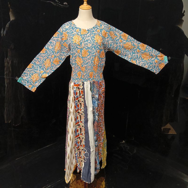 L/XL Zayna Printed Cotton Dress 56" Long Jalabiya