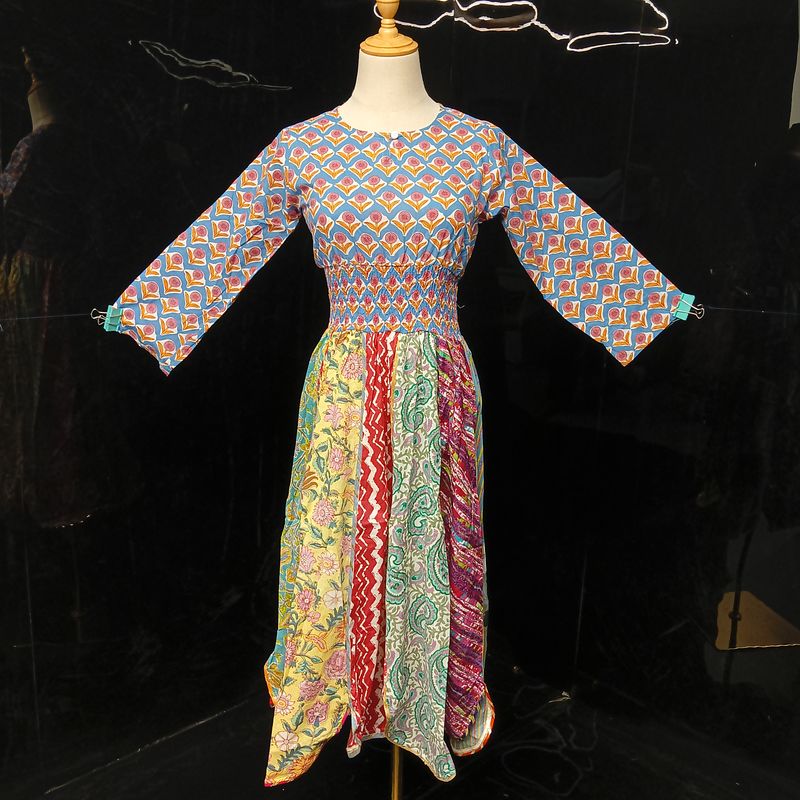 10-11 Year Zayna Printed Cotton Dress 46" Long Jalabiya