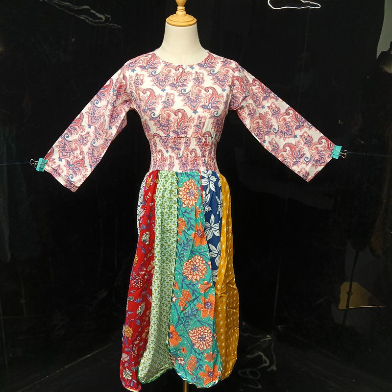 10-11 Year Zayna Printed Cotton Dress 46" Long Jalabiya