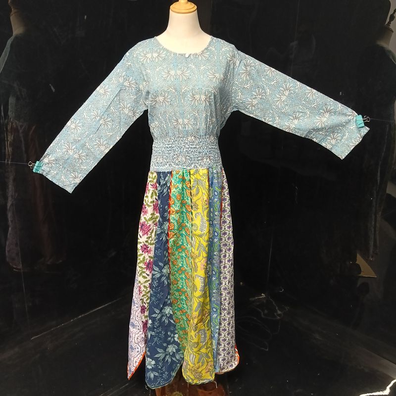 L/XL Zayna Printed Cotton Dress 56" Long Jalabiya