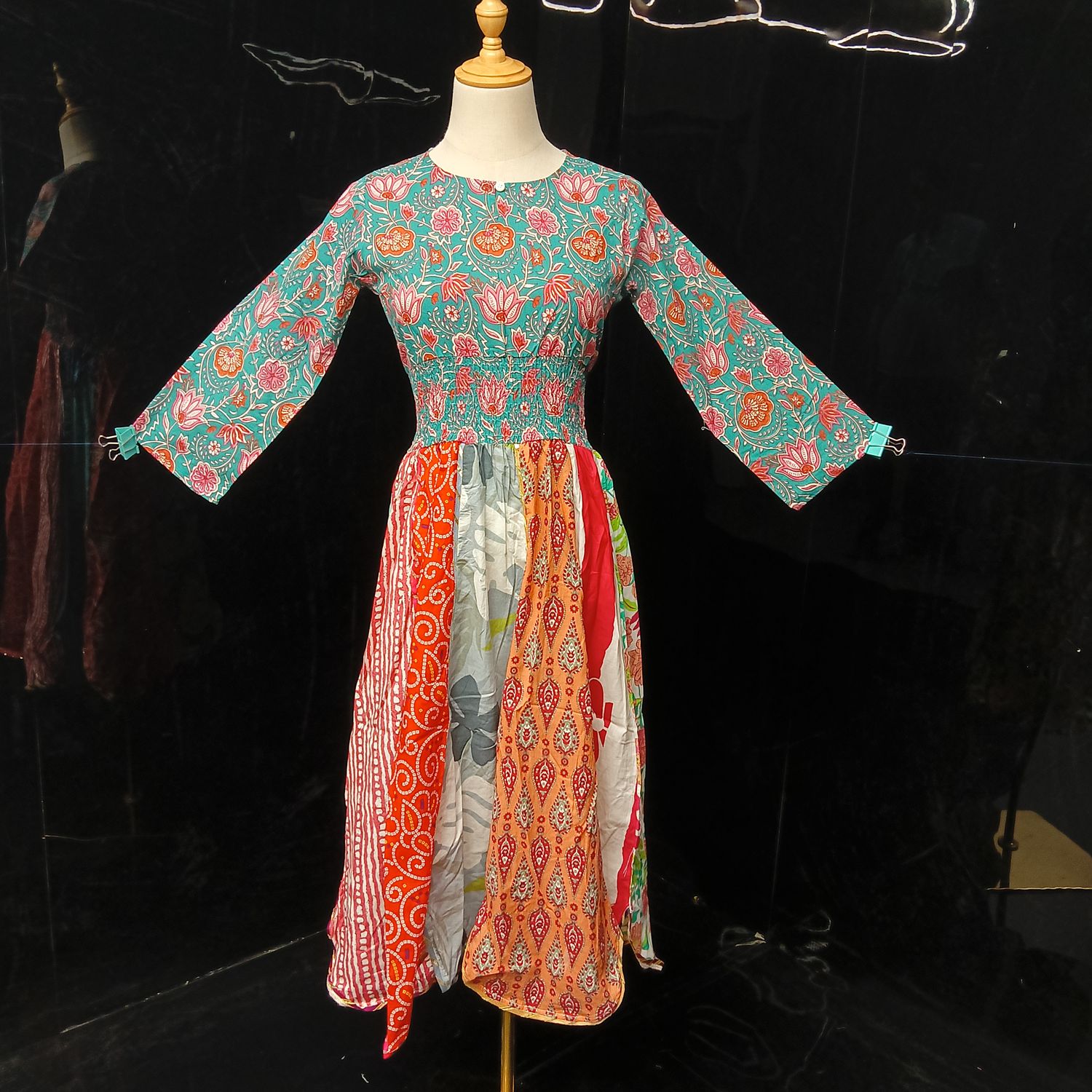 10-11 Year  Zayna Printed Cotton Dress 46" Long Jalabiya