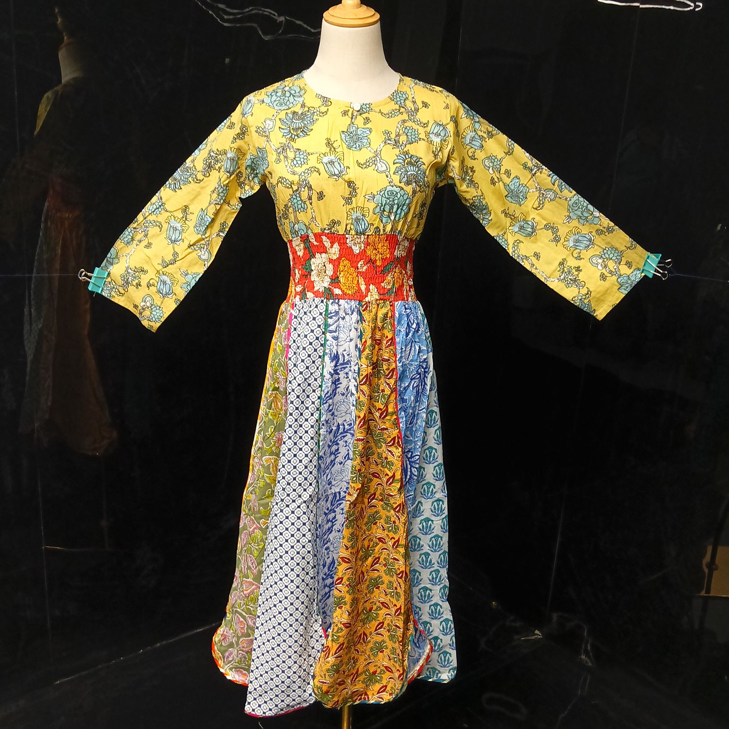 10-11 Year Zayna Printed Cotton Dress 46" Long Jalabiya