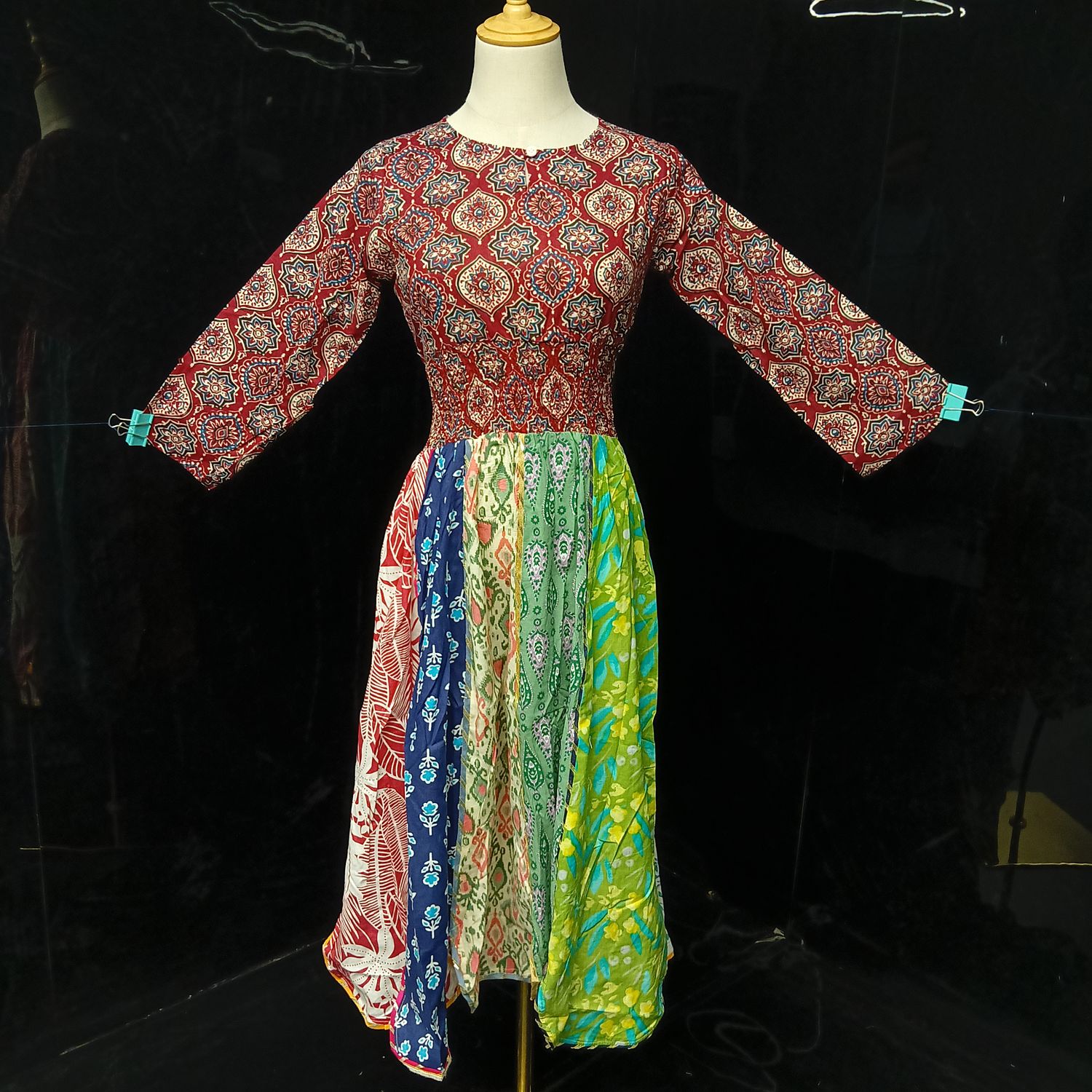 10-11 Year Zayna Printed Cotton Dress 46" Long Jalabiya