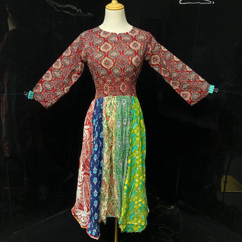 10-11 Year Zayna Printed Cotton Dress 46" Long Jalabiya