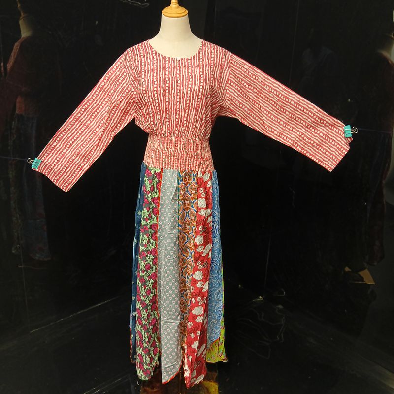 L/XL Zayna Printed Cotton Dress 56" Long Jalabiya