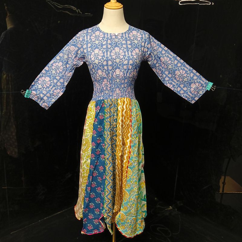 10-11 Year Zayna Printed Cotton Dress 46" Long Jalabiya