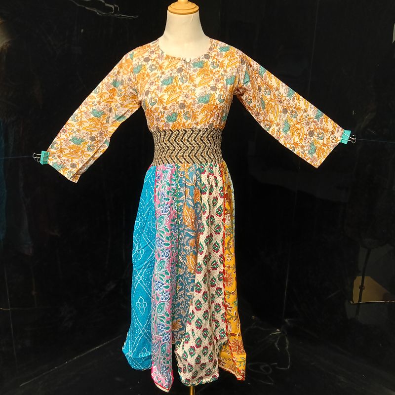 10-11 Year Zayna Printed Cotton Dress 46" Long Jalabiya