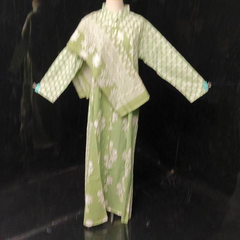 S-M Honey Printed Cotton Dress 57" Long Jalabiya With Sheila