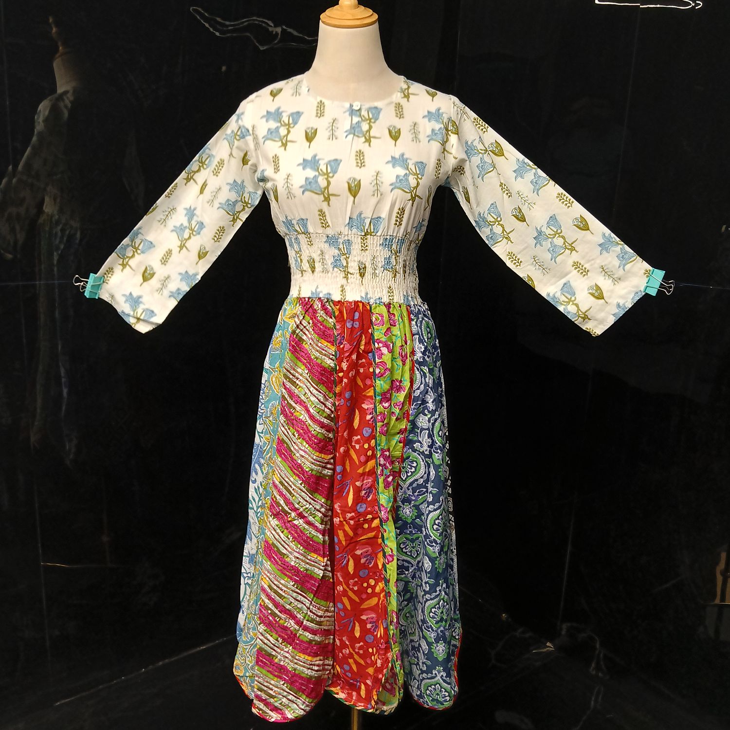 10-11 Year Zayna Printed Cotton Dress 46" Long Jalabiya