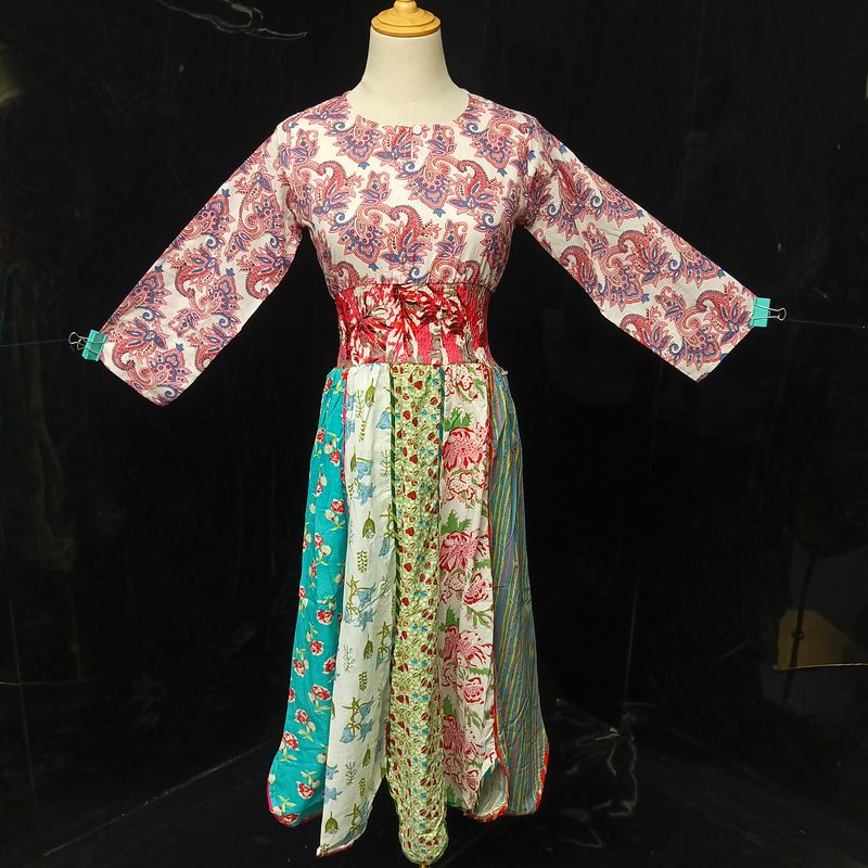 10-11 Year Zayna Printed Cotton Dress 46" Long Jalabiya