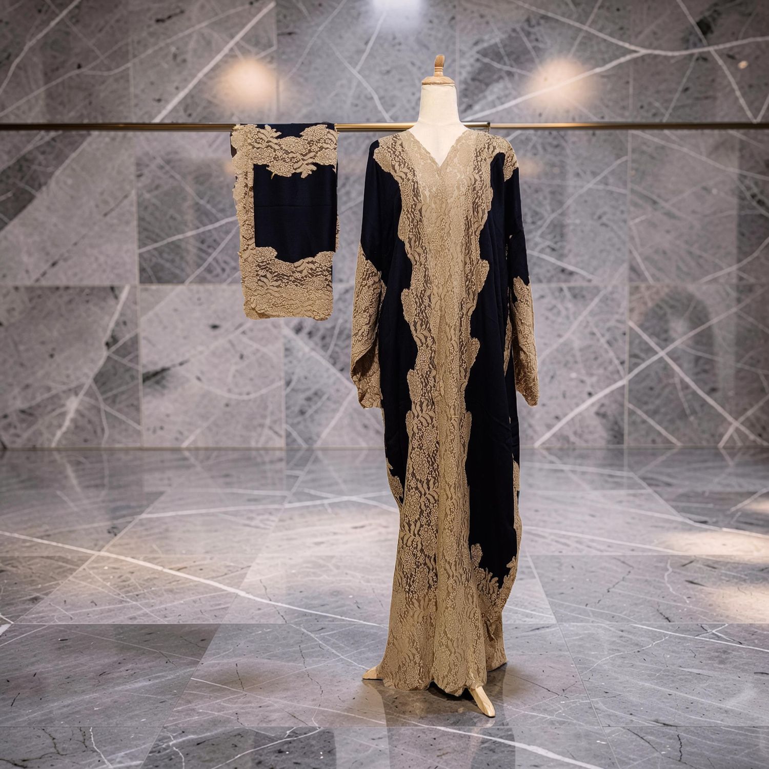 Kashmir Bisht Dark Blue With Sheila 59" Inches