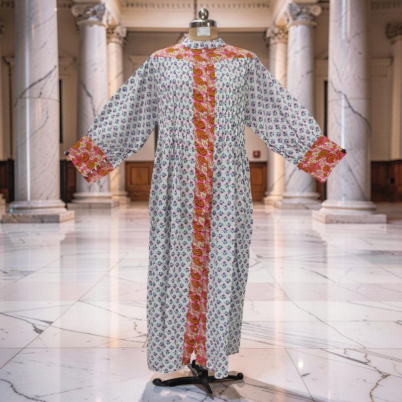 L/XL Aafreen Printed Cotton Dress 57" Long Jalabiya JP