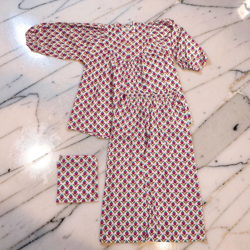 XS-S Urooj Co-ord Set Cotton Short Sleeves JP