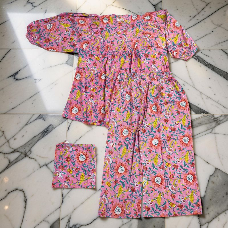 S-M Urooj Co-ord Set Cotton Short Sleeves JP