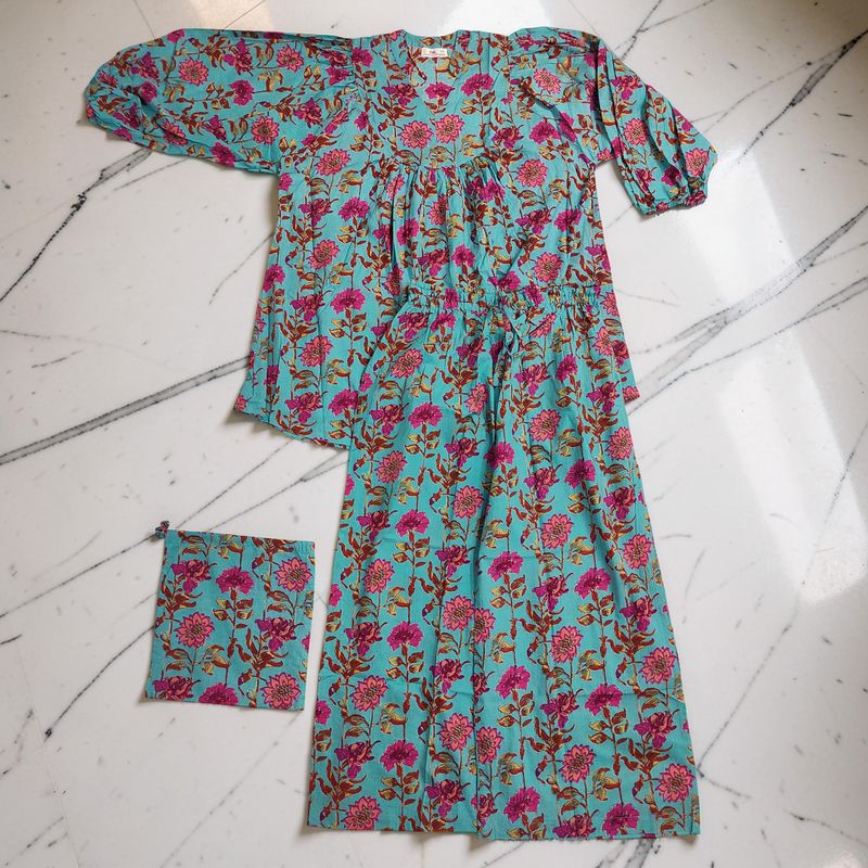 L/XL Urooj Co-ord Set Cotton Short Sleeves JP