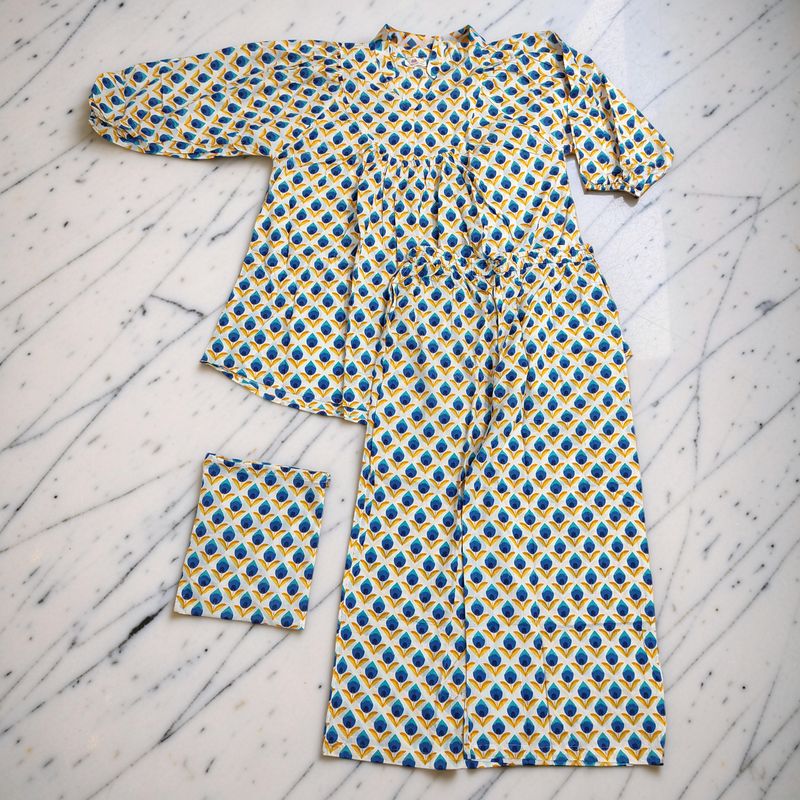 XS-S Urooj Co-ord Set Cotton Short Sleeves JP