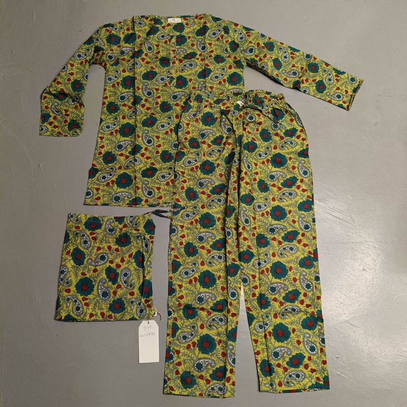 S-M Cotton Full Sleeves Pajamas Set